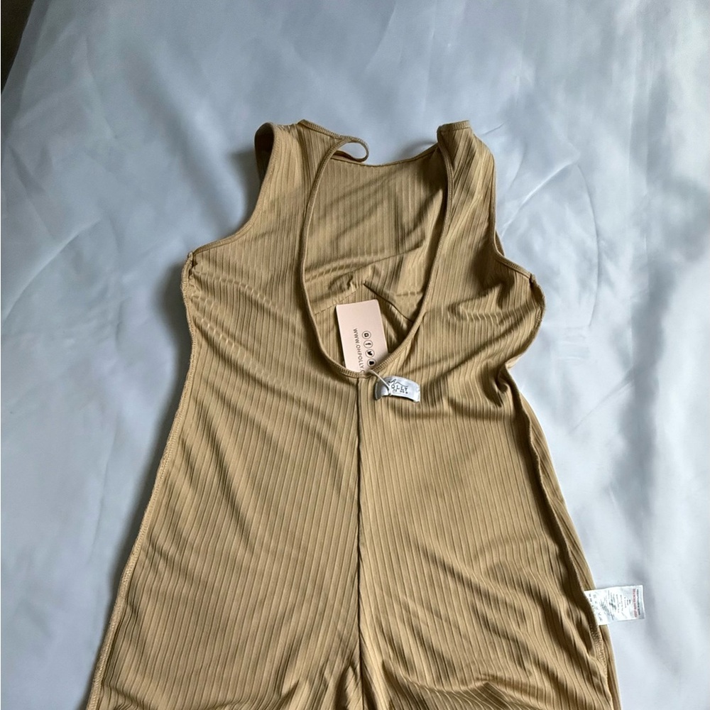 Oh Polly Ribbed Tan Jumpsuit - Picture 9 of 12